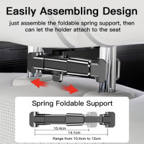 Yesido C117 Car Tablet Headrest Mount Holder For Seat with 360 Degree Rotation Compatible With 4.7Inch To 12.9 Inch, Tablets/Iphone 13/Ipads/Smartphones