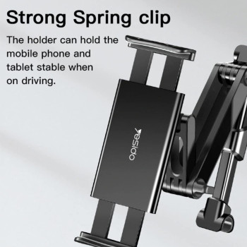 Yesido C117 Car Tablet Headrest Mount Holder For Seat with 360 Degree Rotation Compatible With 4.7Inch To 12.9 Inch, Tablets/Iphone 13/Ipads/Smartphones