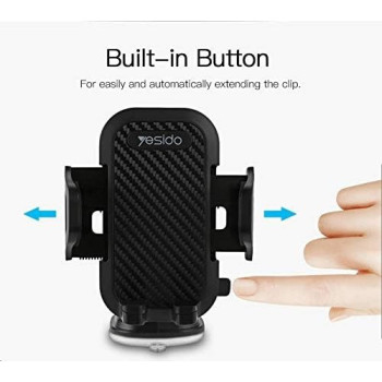 Yesido C23 Universal Car Mobile Holder Adjustable Automatic Clip Stand, Dashboard Windshield GPS Mount Bracket Sucker Phone Support