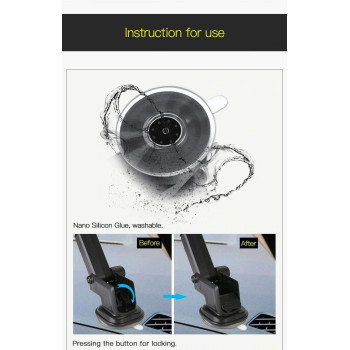 Yesido C23 Universal Car Mobile Holder Adjustable Automatic Clip Stand, Dashboard Windshield GPS Mount Bracket Sucker Phone Support