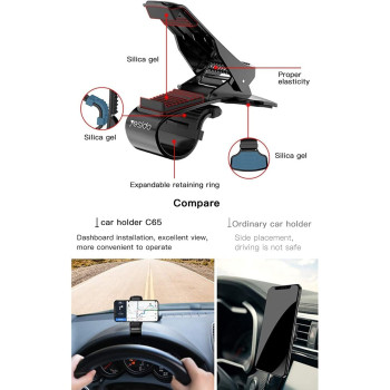 Yesido C65 Dashboard Car Phone Holder with Adjustable View Angle for Smartphones