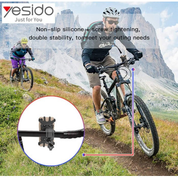 Yesido C66 Bike Bicycle Motorcycle Mobile Phone Holder Mount, Universal 360 Degree Adjustable Rotation, Compatible With Iphone 12 Mini/12/12 Pro, Samsung Galaxy S21/20 Or Note, Huawei And More