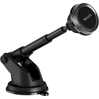 Yesido Magnetic Retractable Car Holder with Sleek Design and Magnetic Mount, Black