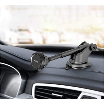 Yesido Magnetic Retractable Car Holder with Sleek Design and Magnetic Mount, Black
