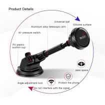 Yesido Magnetic Retractable Car Holder with Sleek Design and Magnetic Mount, Black
