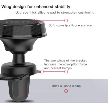 Yesido Mobile Magnetic Car Holder, 360 Degree Magnetic Mount Air Vent Cradle Compatible with Smartphones, Black