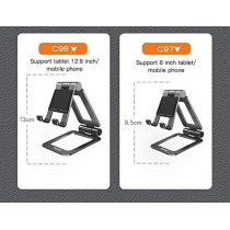Yesido C98 Mobile Phone & Tablet 12.9 Inch Holder Aluminum Alloy Anti-Skid Mini Desktop Mount Universal Holder Bracket, Black