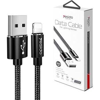Yesido iPhone data cable 30cm CA-54, Tangle Free, Black