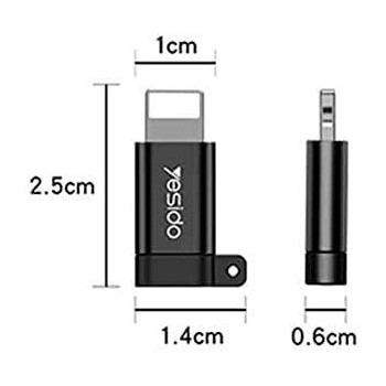 Yesido iPhone data cable 30cm CA-54, Tangle Free, Black