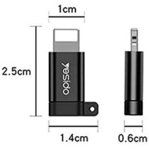 Yesido iPhone data cable 30cm CA-54, Tangle Free, Black