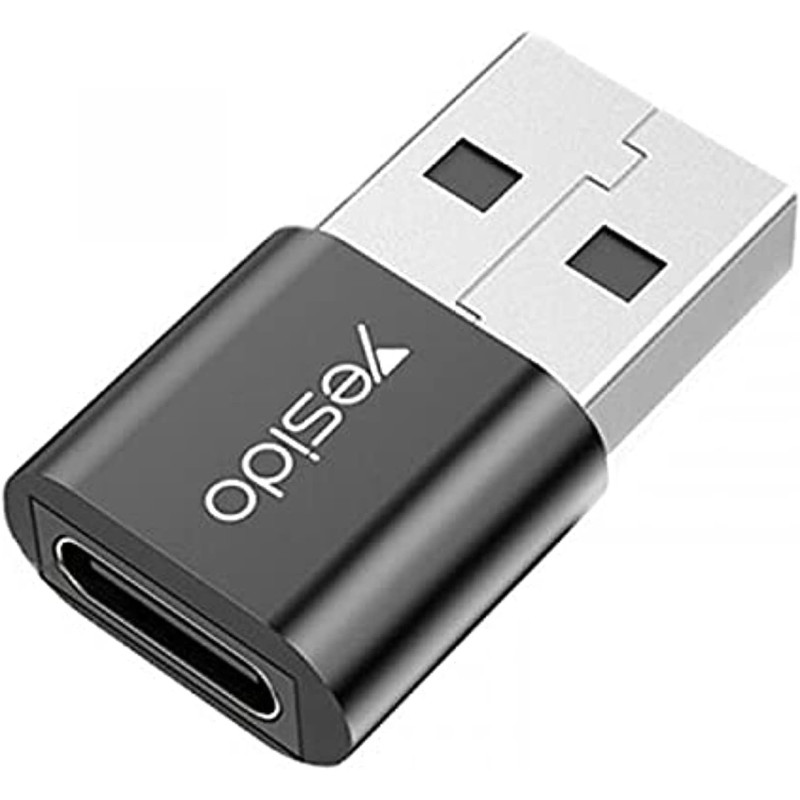 Yesido GS09 Type-C to USB Connector Adapter For Cell Phones, Black