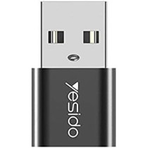 Yesido GS09 Type-C to USB Connector Adapter For Cell Phones, Black