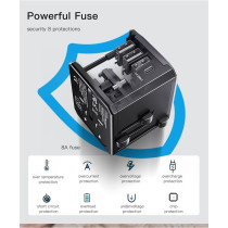 Yesido Universal Travel Adapter with 4 Ultra-Fast USB Port and 1 Type C Power Socket Worldwide Plugs UK EU US AU Auto Switch