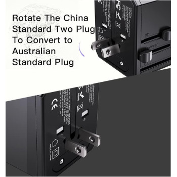 Yesido Universal Travel Adapter with 4 Ultra-Fast USB Port and 1 Type C Power Socket Worldwide Plugs UK EU US AU Auto Switch