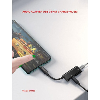 Yesido Audio Adapter YAU-23 with Matt Finish, Black