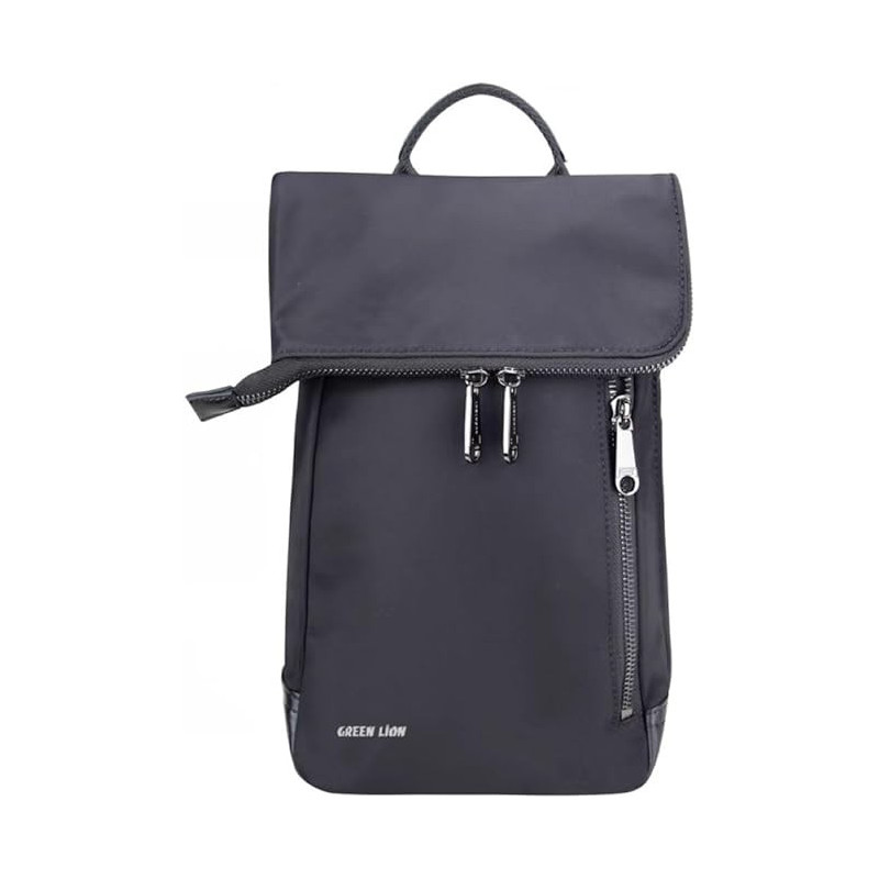 Green Lion Napol Gents Single Shoulder Bag with Polyester Material and Water Resistant, Single shoulder strap, 3 spacious compartments - Black