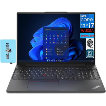 Lenovo Thinkpad E16 Business Laptop 16 Inch IPS FHD Plus WVA Display, 10-Core, Intel i7-1355U, 16GB RAM, 512GB SSD, Backlit Kyb, FP Reader, Thunderbolt 4, Wifi 6, Windows 11 Pro, Black