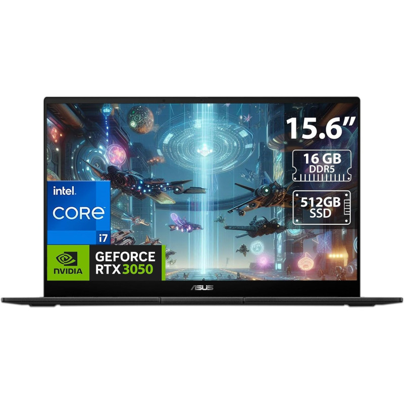 Asus Creator Laptop Q530, 15.6 Inch OLED FHD Display, Intel Core i7-13620H Processor, 16GB DDR5 RAM, 512GB SSD, 6GB Nvidia GeForce RTX 3050 Graphics, Backlite English Keyboard, Windows 11 Home, Black