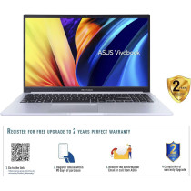 Asus Vivobook 15 X1502ZA-BQ1176W Slim Laptop, i7-12700H 2.3 GHz 16GB, 512GB Pcie G3 SSD, Intel Iris X, Win11 Home, 15.6-Inch FHD, 1920 x 1080 16:9, HD Webcam, Backlit-Eng-Arb-Kb, Silver