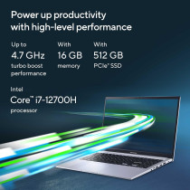 Asus Vivobook 15 X1502ZA-BQ1176W Slim Laptop, i7-12700H 2.3 GHz 16GB, 512GB Pcie G3 SSD, Intel Iris X, Win11 Home, 15.6-Inch FHD, 1920 x 1080 16:9, HD Webcam, Backlit-Eng-Arb-Kb, Silver
