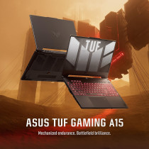 Asus Tuf A15 Gaming Laptop FA507NU-LP031W, R7 7735HS, 16GB, 512GB, Nvidia GeForce RTX 4050 6GB, 15.6 Inch FHD(1920 x 1080) 144Hz, Windows 11 Home, Backlit-RGB-Eng-Arb-Kb, Gray