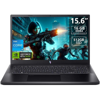 Acer Nitro V 15 Gaming Laptop With 15.6-Inch Display, Core I5-13420H Processor, 16GB DDR5 RAM, 512GB SSD, 4GB Nvidia RTX 2050 Graphics, Windows 11, English Kb, Black