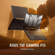 Asus Tuf F15 FX507VV-i7161G, Gaming Laptop, i7-13620H 16GB, 1TB Pcie G3 SSD, NV RTX4060, 8GB VRAM, Win11 Home, 15.6-Inch FHD 1920 x 1080 16:9 144Hz, HD Webcam, Backlit-RGB-Eng-Arb-Kb, Jaeger Gray