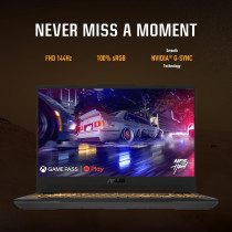 Asus Tuf F15 FX507VV-i7161G, Gaming Laptop, i7-13620H 16GB, 1TB Pcie G3 SSD, NV RTX4060, 8GB VRAM, Win11 Home, 15.6-Inch FHD 1920 x 1080 16:9 144Hz, HD Webcam, Backlit-RGB-Eng-Arb-Kb, Jaeger Gray