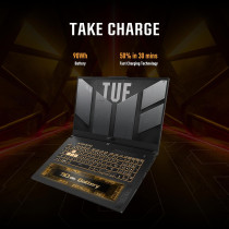 Asus Tuf F15 FX507VV-i7161G, Gaming Laptop, i7-13620H 16GB, 1TB Pcie G3 SSD, NV RTX4060, 8GB VRAM, Win11 Home, 15.6-Inch FHD 1920 x 1080 16:9 144Hz, HD Webcam, Backlit-RGB-Eng-Arb-Kb, Jaeger Gray