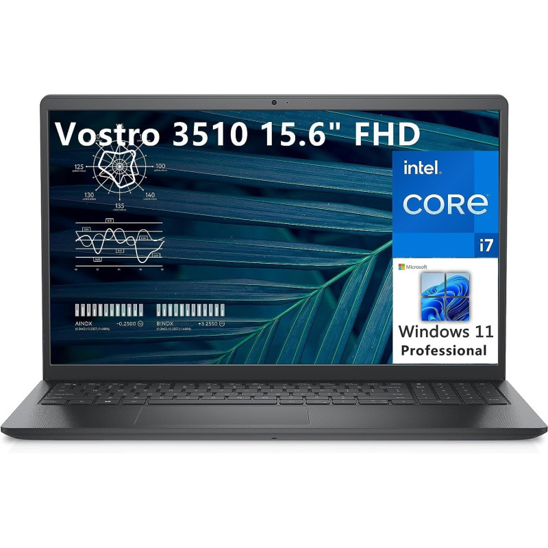Dell Vostro 3520 15.6 Inch FHD Business Laptop, Intel Quad-Core i7-1255U 1.7 Up To 4.7GHz, 16GB DDR4 RAM, 512GB Pcie SSD,Wifi, Bluetooth, Windows 11 Pro, Carbon Black