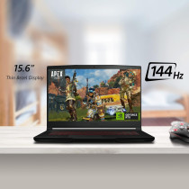 Msi GF63 Thin 12VE 9S7-16R821-027, Gaming Laptop, Intel Core i7-12650H, 15.6 Inch, 512GB M.2 Pcie SSD, 16GB RAM, RTX 4050, GDDR6 6GB, Windows 11, Eng/Arabic Kb, Black