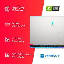 Alienware X17 R1 VR Ready Gaming Laptop 17.3 Inch 360Hz FHD 1080P Display, Nvidia GeForce RTX 3060, Intel Core i7-11800H (11Th Gen), 16GB DDR4 RAM, 1TB SSD, Wi-Fi 6, Windows 11 Home, White