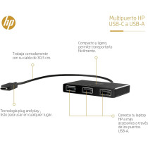 Hp USB-C To USB-A HUB, Black