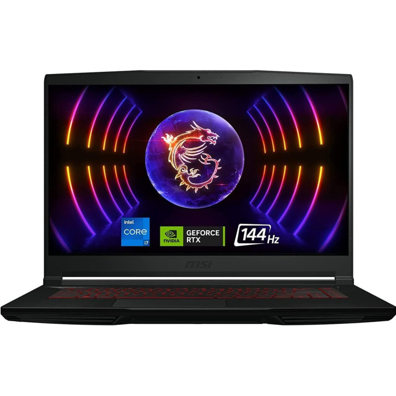 Msi GF63 Thin Gaming Laptop, 15.6 Inch FHD IPS 144Hz, 12Th Gen Intel 10-Core i7-12650H, GeForce RTX 4050, 16GB RAM, 512GB Pcie SSD, Backlit, RJ45, Usb-C, Wifi 6, English Keyboard, Windows 11, Black