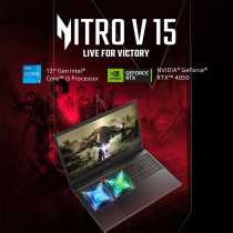 Acer Nitro V 15 ANV15-51 2023 Latest Gaming Laptop, Intel Core I5-13420H, 16GB DDR5 RAM, 512GB SSD, 15.6 Inch FHD 144Hz Display, Nvidia RTX 3050 6GB Graphics, Backlit Keyboard, Thunderbolt 4, Windows 11, Black