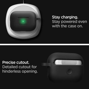 Spigen Silicone Fit Designed For Apple Airpods Pro Case, Black