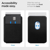 Spigen Smart Fold Magnetic Wallet Card Holder Designed For Magsafe Kickstand Compatible W/iphone 15, iphone 14, iphone 13, iphone 12, Black