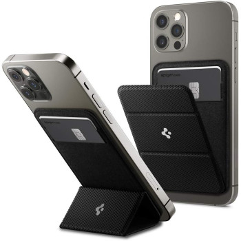 Spigen Smart Fold Magnetic Wallet Card Holder Designed For Magsafe Kickstand Compatible W/iphone 15, iphone 14, iphone 13, iphone 12, Black