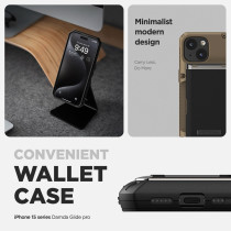 VRS Design Damda Glide Pro Phone Case Designed For, Sturdy Semi Auto Wallet Card Holder Case Compatible With iphone 15 Case
