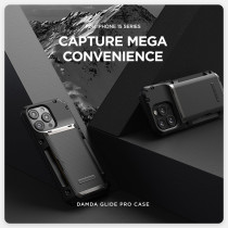 VRS Design Damda Glide Pro Phone Case Designed For, Sturdy Semi Auto Wallet Card Holder Case Compatible With iphone 15 Case