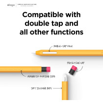 Elago Classic Pencil Case Compatible With Apple Pencil 2Nd Generation Cover Sleeve, Classic Design, Compatible With Magnetic Charging And Double Tap, Yellow