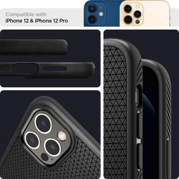 Spigen For iphone 12 Pro Case, Liquid Air Armor Case For iphone 12 And 12 Pro, Matte Black