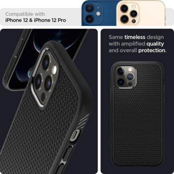 Spigen For iphone 12 Pro Case, Liquid Air Armor Case For iphone 12 And 12 Pro, Matte Black