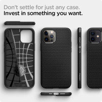 Spigen For iphone 12 Pro Case, Liquid Air Armor Case For iphone 12 And 12 Pro, Matte Black