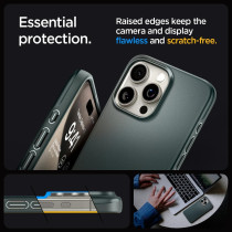 Spigen Thin Fit Designed For iphone 15 Pro Max Case, Military-Grade Protection, Abyss Green
