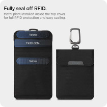 Spigen Klasden Faraday Bag Designed For Car Rfid Signal Blocking Car Anti-Theft Key Fob Protector Anti-Hacking Case Faraday Cage Car Key Pouch, Black