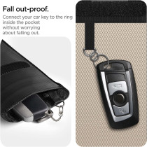 Spigen Klasden Faraday Bag Designed For Car Rfid Signal Blocking Car Anti-Theft Key Fob Protector Anti-Hacking Case Faraday Cage Car Key Pouch, Black