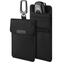 Spigen Klasden Faraday Bag Designed For Car Rfid Signal Blocking Car Anti-Theft Key Fob Protector Anti-Hacking Case Faraday Cage Car Key Pouch, Black