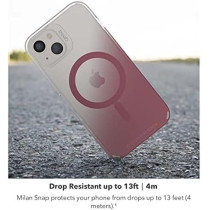 ZAGG Gear4 Milan Snap Case Magsafe Compatible Clear Case With Beautiful Detailing For Apple iphone 13, Rose