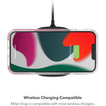 Zagg Gear4 Milan Snap Case Magsafe Compatible Clear Case With Beautiful Detailing For Apple iphone 13 Pro Max, Rose